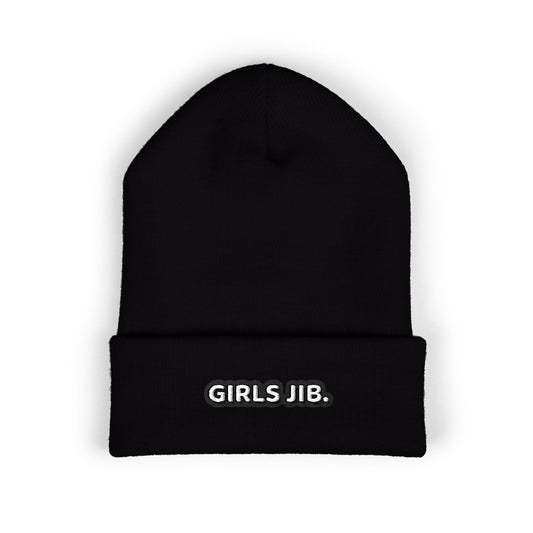 Girls Jib Black Embroidered Beanie