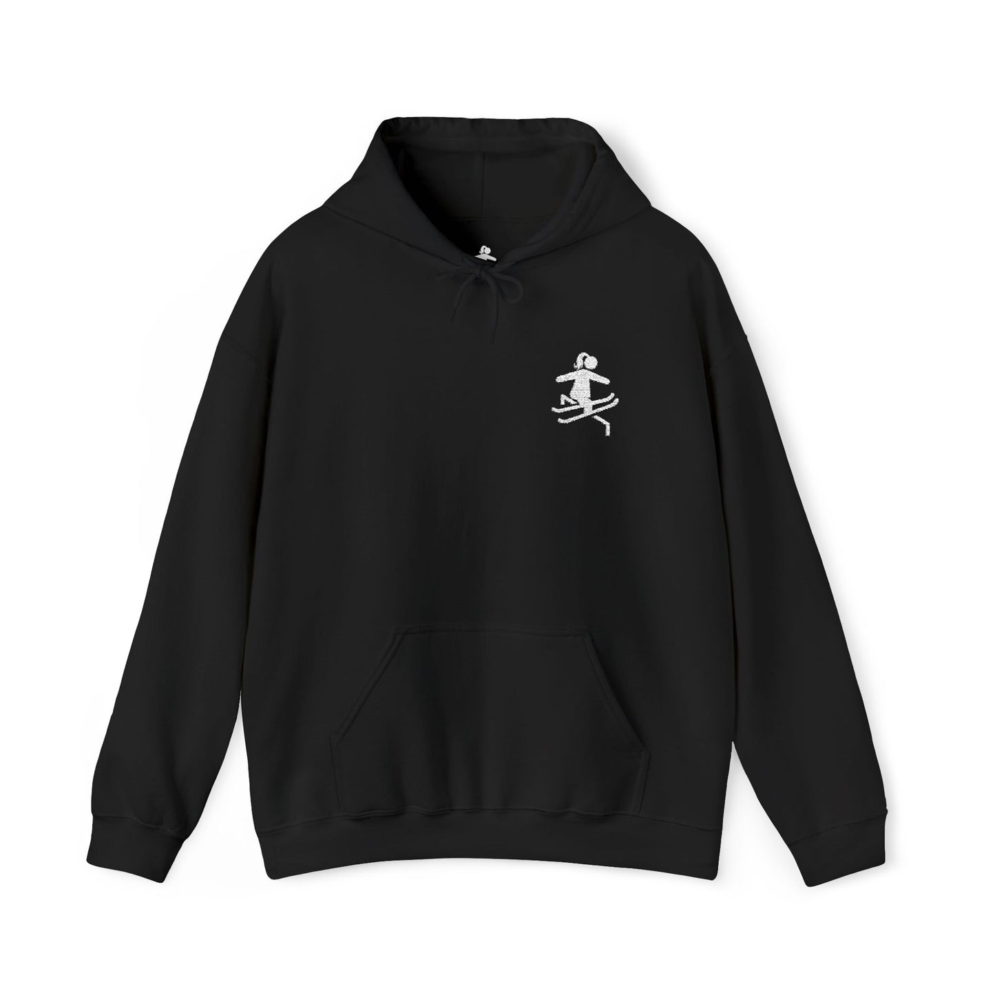 Girls Jib Black Embroidered Hoodie