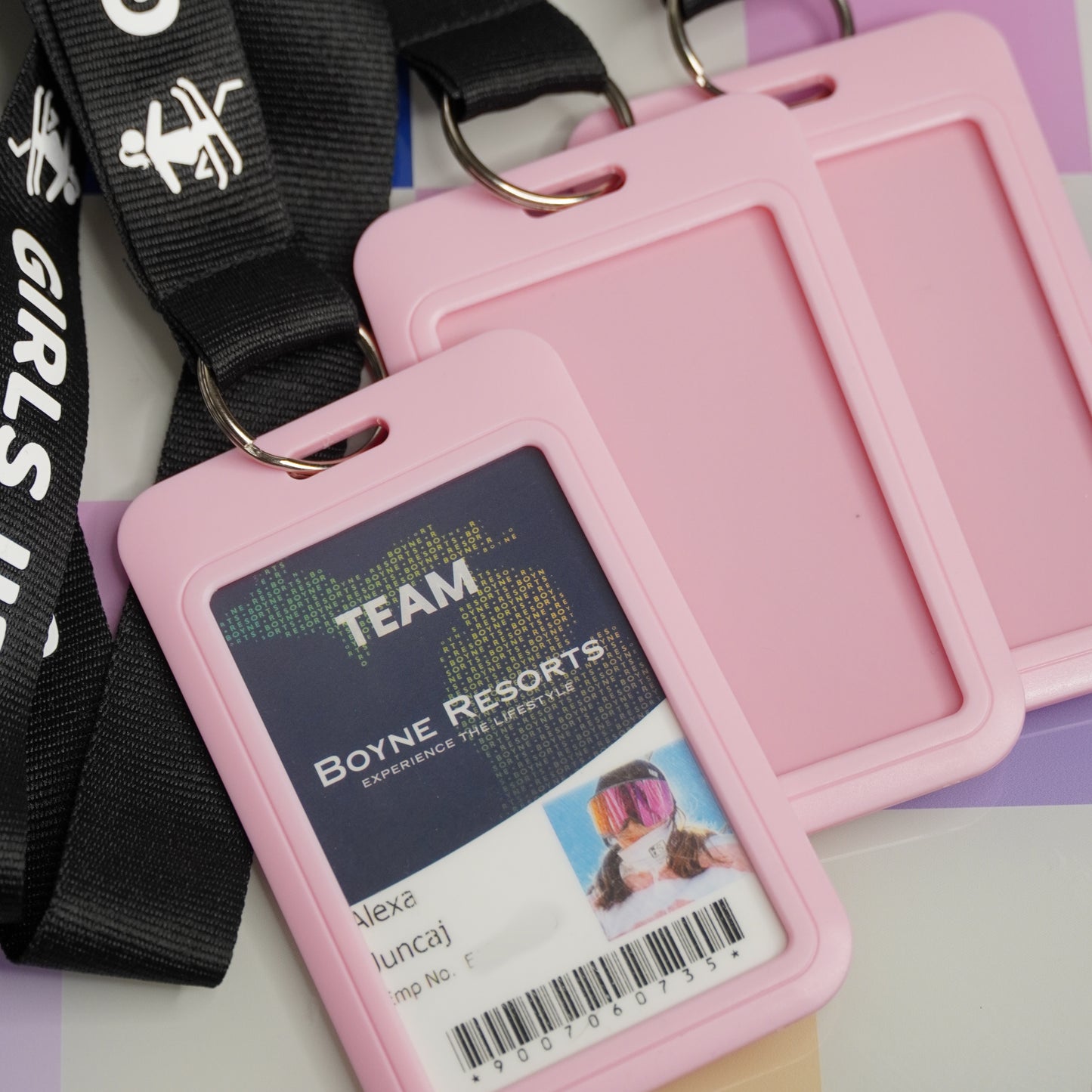 Black Season Pass Lanyard Pink Pass Holder