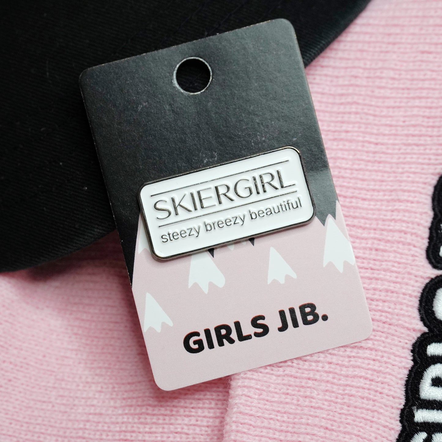 "Steezy Breezy Beautiful Skier Girl" Enamel Pin