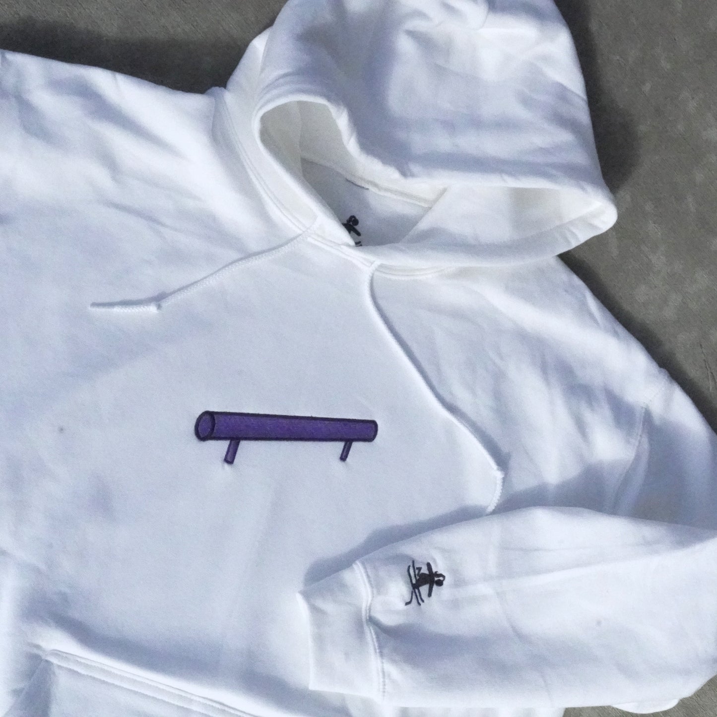 GirlsJib Rail White Embroidered Hoodie