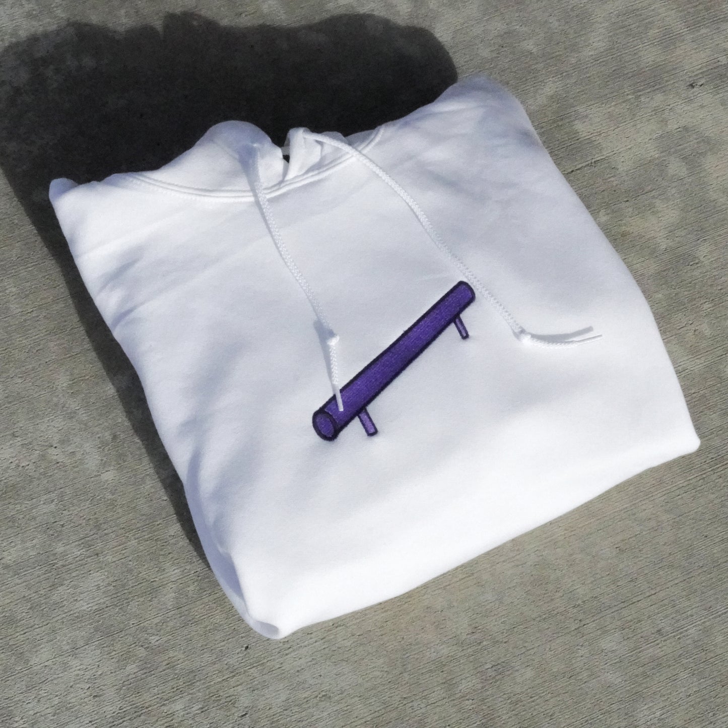 GirlsJib Rail White Embroidered Hoodie