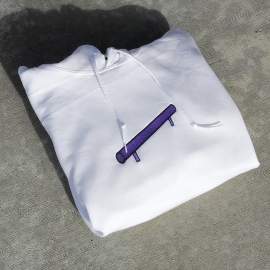 GirlsJib Rail White Embroidered Hoodie